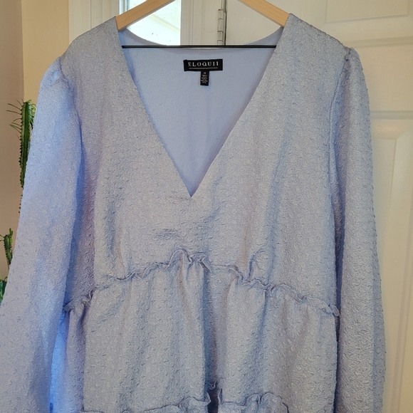 Eloquii Light Blue Midi Dress - Picture 2 of 11